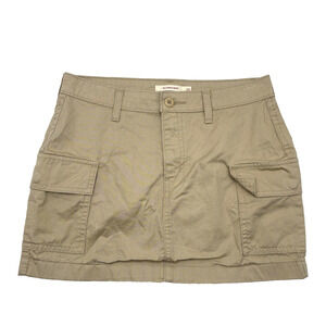 2023 Levi's '94 Cargo Khaki Denim Mid Rise Grunge Mini Skirt Size 26 28x13"